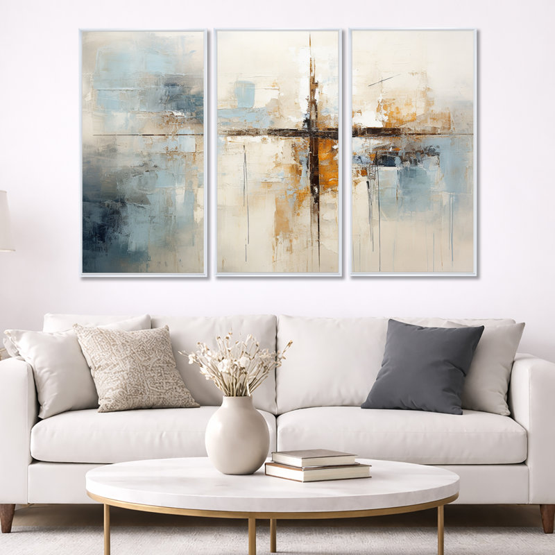 Clarey - Christianity Wall Art Print Set, 40" H x 60" W, White Floater Framed