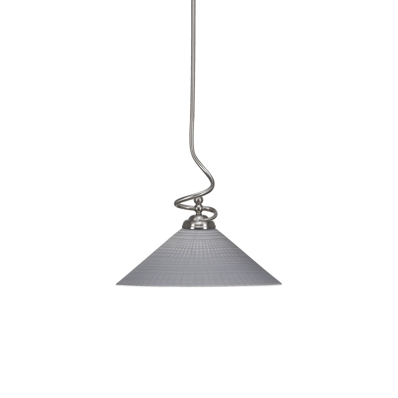 Capri Stem Hung Pendant, Gray, Brushed Nickel