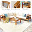 Ensemble de conversation d'extérieur en bois d'acacia avec coussins 4 pièces Luciano-1151268081-1163476994