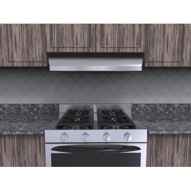 Windster 36 520 Cubic Feet Per Minute Ducted Under Cabinet Range Hood with  Mesh Filter and Light Included