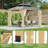 10' x 12' Hardtop Gazebo, Wooden Gazebo with Solid Spruce Frame and Aluminum Double Roof, Curtains and Netting Included, Outdoor Gazebos for Garden, Patio, Lawns, Parties