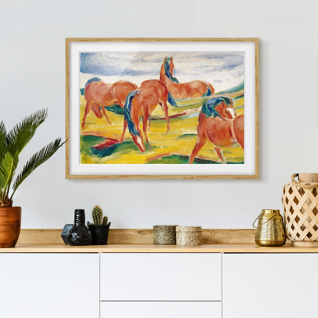 Gerahmtes Poster Grazing Horses