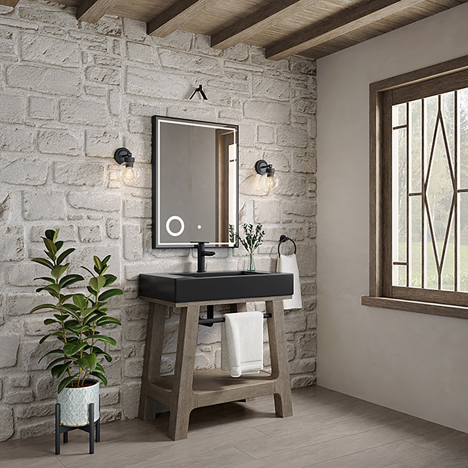 Auburn 32" Single Bathroom Vanity, Matte Black