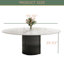 Table de salle à manger ronde ronde moderne de 59,06 po, table en pierre frittée brillante pour 6 à 8 tables de cuisine avec pieds en acier-413892295-413892294