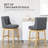 Bar Height Bar Stools Set Of 2, 180 Degree Swivel Barstools, 30" Seat Height Bar Chairs With Solid Wood Footrests And Button Tufted Design, Gray-841840752-841840755-841840756