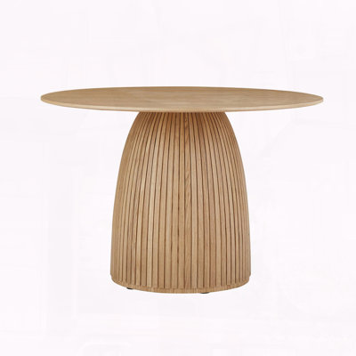 Table de salle à manger 47,24 "ronde en bois - Base en forme de T, Mid-Century moderne (chêne)