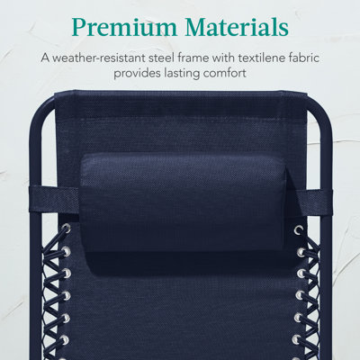  Fauteuil monochromatique zéro gravité, fauteuil inclinable pliant pour patio avec plateau latéral, appui-tête - bleu marine