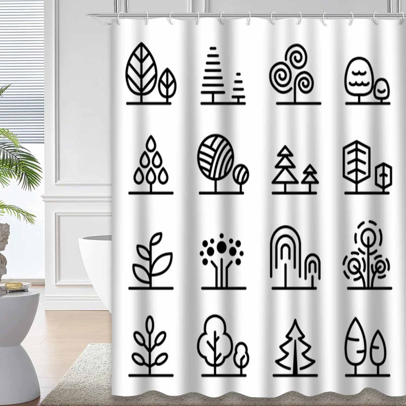Rideau de douche Tree Plant Line, L 72 po x l 72 po