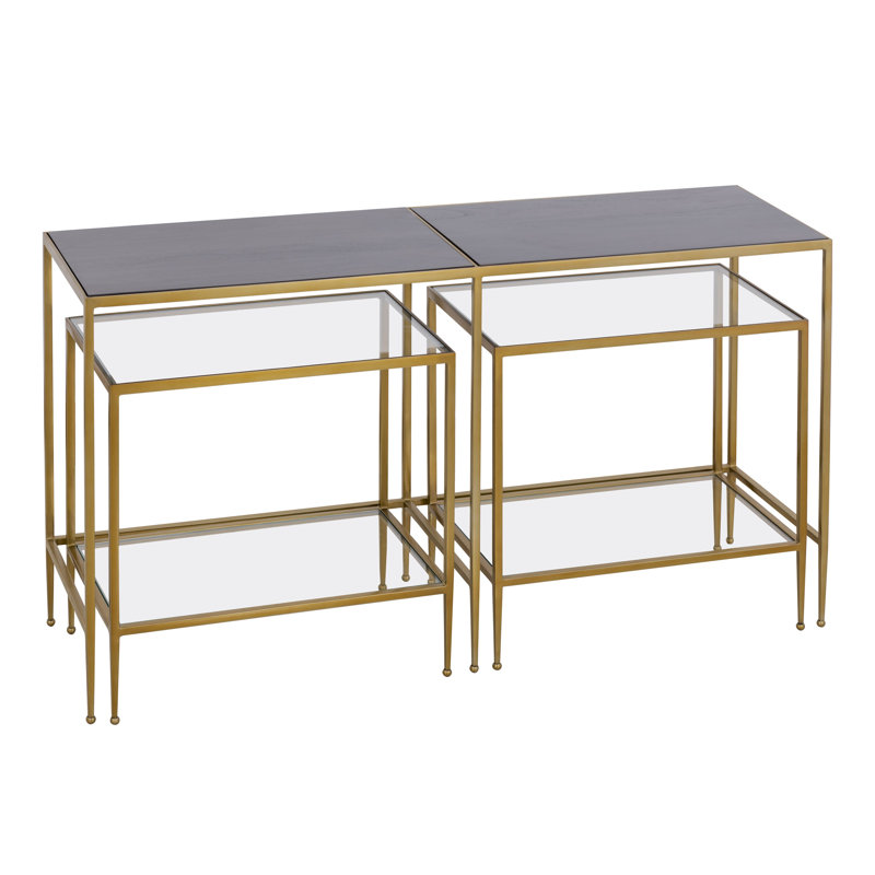 Manado Nesting Console Table - Set of 3 Dark Mahogany