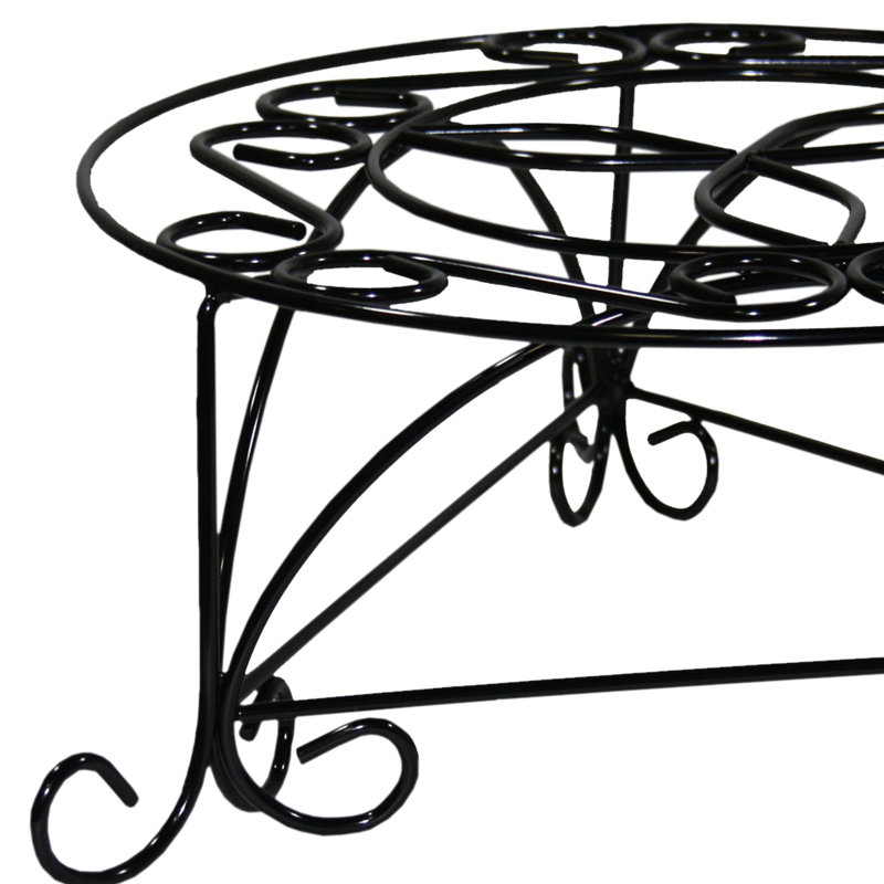 Support à plantes en métal mosaïque de 16,3 cm de hauteur, plateau de 36,6 cm - Transformez votre espace avec style - Décoration intérieure esthétique noire et dorée
