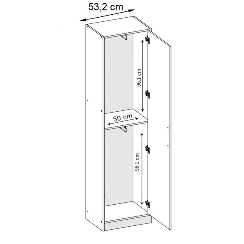 Rhanda 1 Door Wardrobe, Oak Craft Gold