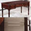 Bureau rectangulaire à 3 tiroirs en bois massif brun noisette-524955916-524955914