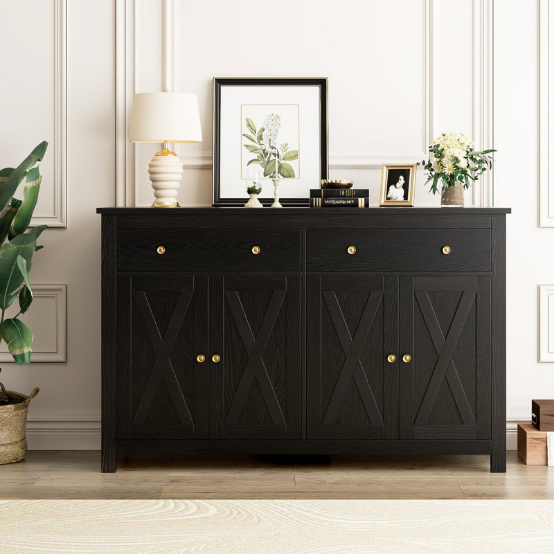 Buffet 2 tiroirs 55,1 po de largeur, Vert