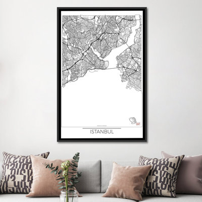 «Istanbul Minimal Urban Blueprint Map», impression sur toile
