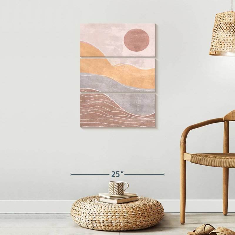 «Contemporary Boho Sunset», reproduction sur toile, H 20 po x l 32 po x P 1,25 po