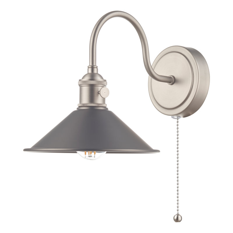 Wall Light, Antique Chrome, Grey