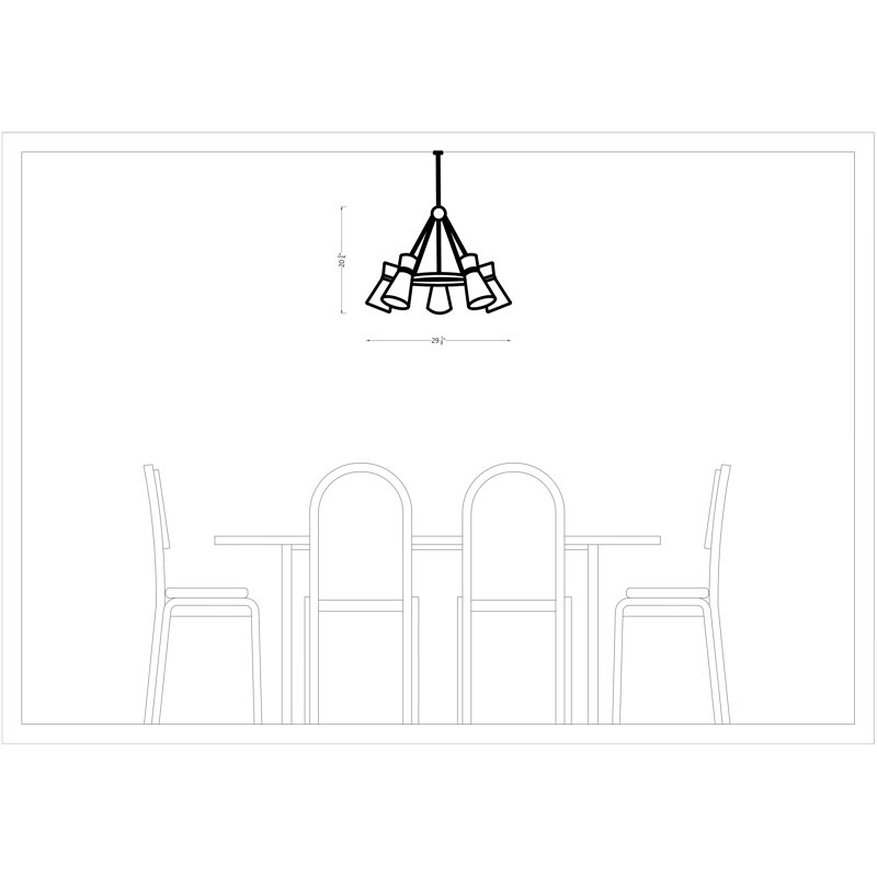 Lustre à 5 lumières Ayyaan, Nickel brossé, non