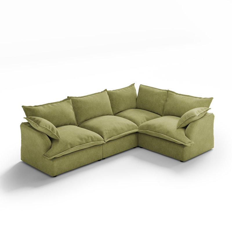  Canapé modulaire Chanh, canapé Cloud Comfy, Vert, 4