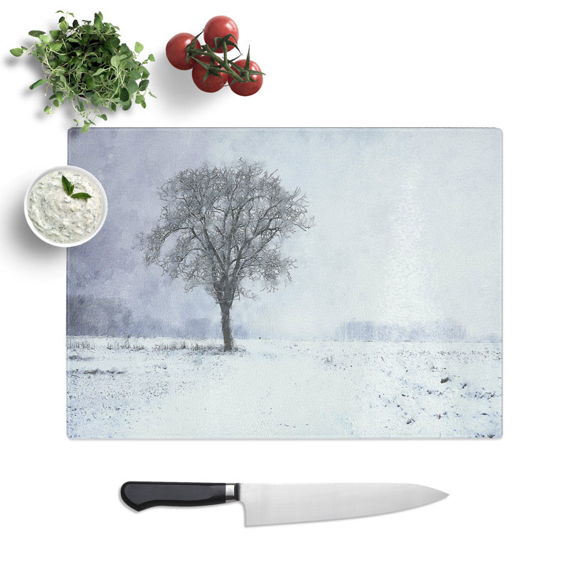 Tree in the Winter Vol.2 Painting Chopping Board, 0.4cm H x 28.5cm W x 39cm L
