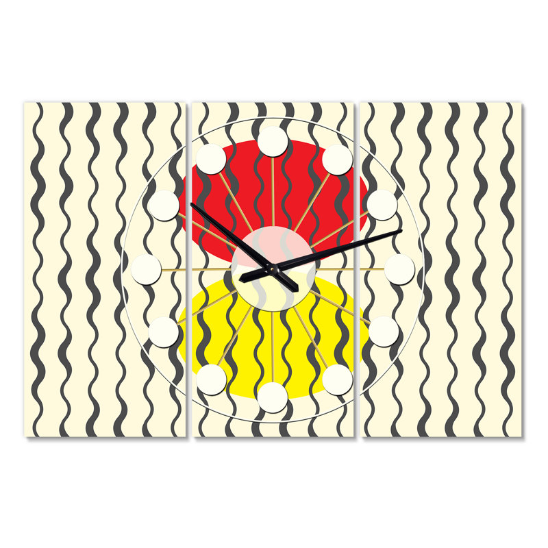 Horloge murale surdimensionnée wave Mid-Century