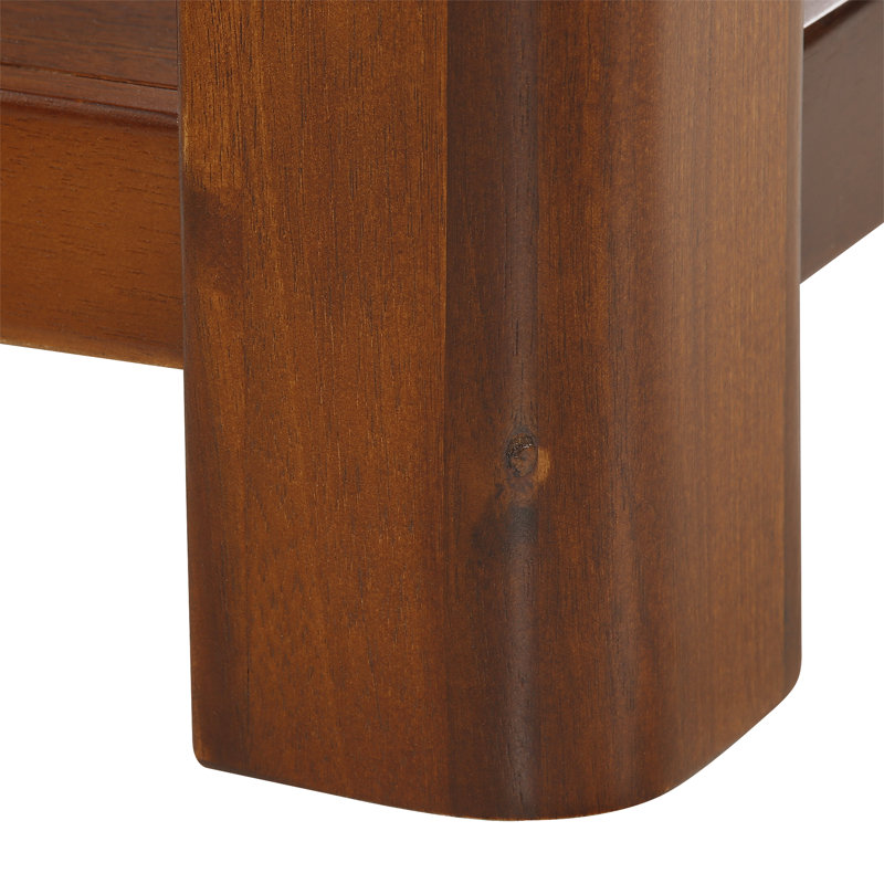 Oruada Solid Wood End Table, Dark Brown