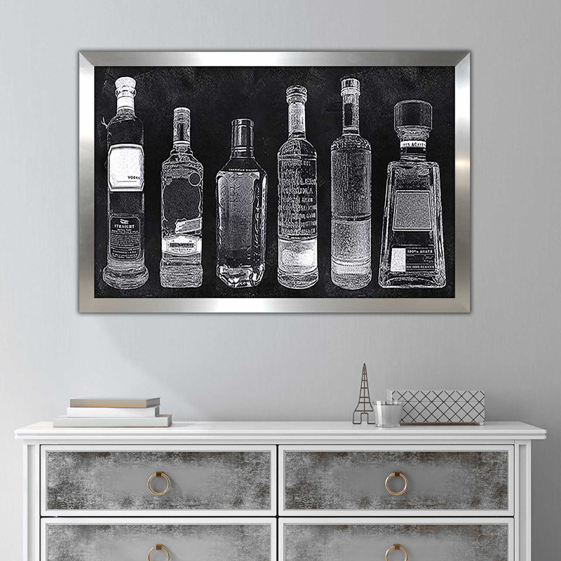 Bar Bar par Natalie Carpentieri - impression, Encadrement argenté, H 21,5 po x l 27,5 po x P 0,75 po