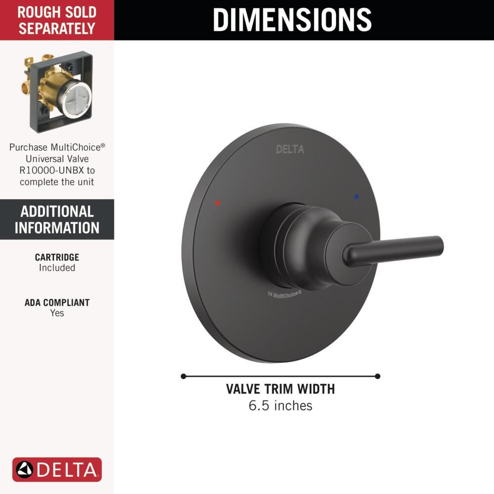 Trinsic Single-Function Valve Trim Kit, Matte Black