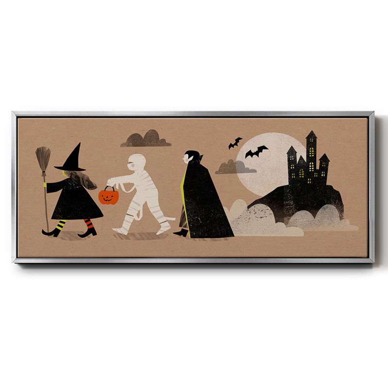 Graphic Halloween Collection D- Framed Canvas