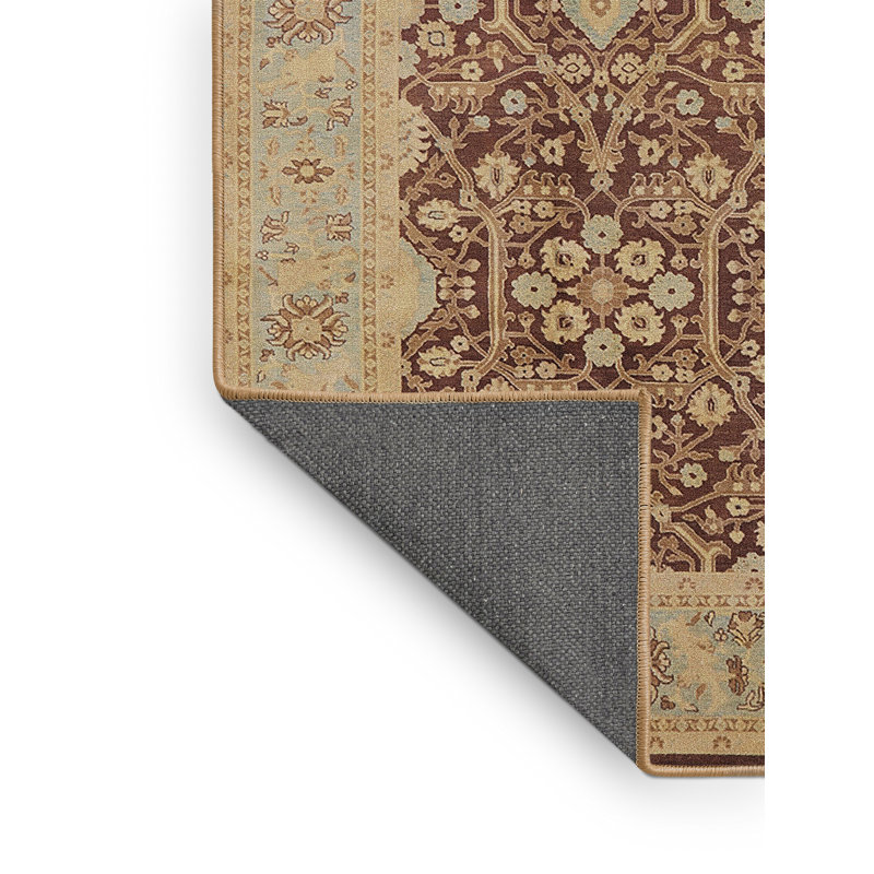 Tapis beige / brun Dzamhur, Rectangle 5 pi x 8 pi