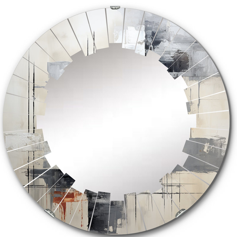 Nizana - Miroir mural moderne rond, 24 po x 24 po