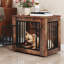 Caisse en bois pour chien, table de chevet avec verrou-828711454-828711453
