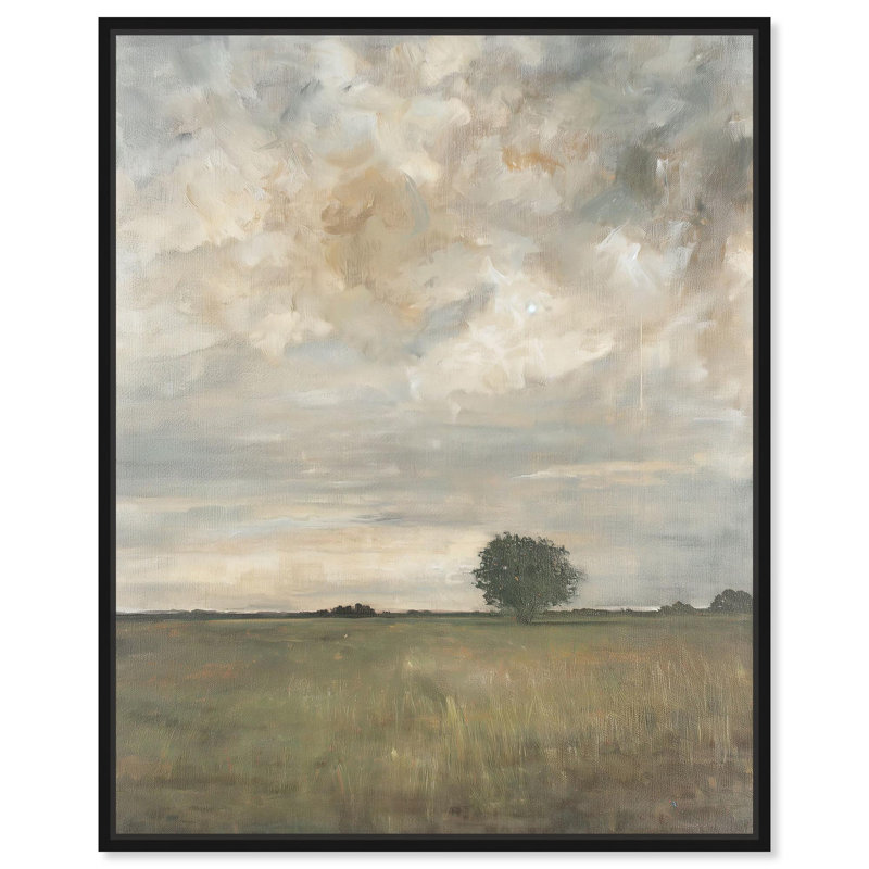 «Grassland Reverie» par Art Remedy, Cadre flottant noir, H 46 po x l 37 po