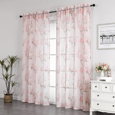 Curtains 2 Panels For Living Room Semi Sheer Curtain Rod Pocket Voile Linen Textured Privacy Light Filtering Window Drapes For Bedroom Kitchen