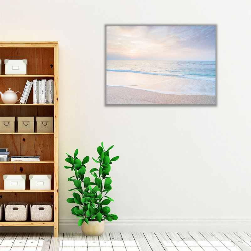 «Calm Beach At Sunset», reproduction d'art sur toile, H 30 po x l 40 po