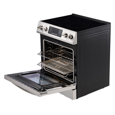 30 in Electric Range Oven 4.8 Cu. Ft. 5 Cooktop Burners Stainless Steel Body