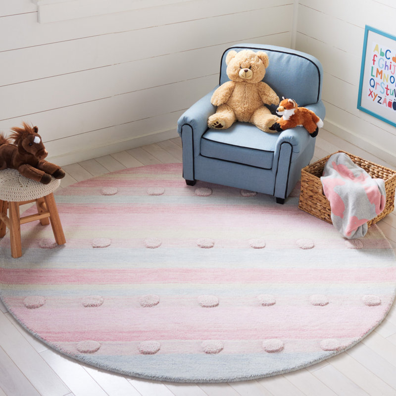 Gosselin children's hand-woven wool rug, Rond 5 pi