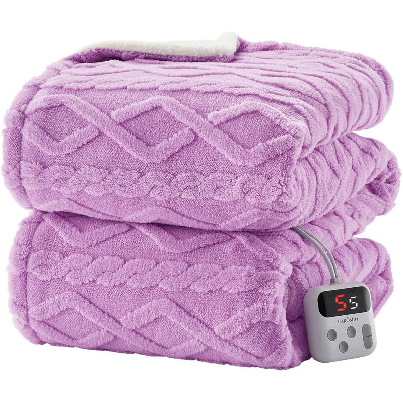 Jeté chauffant Sherpa, L 84 po x l 72 po, Mauve