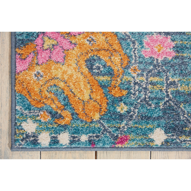 Geomar Floral Area Rug, Rectangle 160 x 221cm
