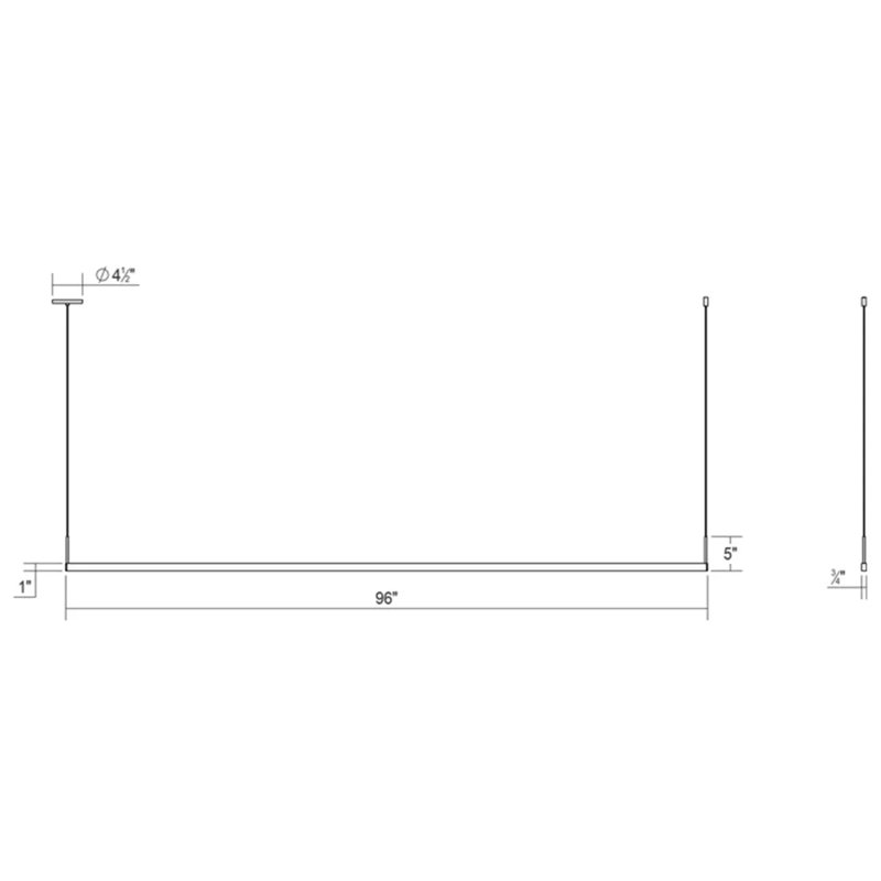Luminaire suspendu linéaire à 1 lumière pour îlot de cuisine Thin-Line