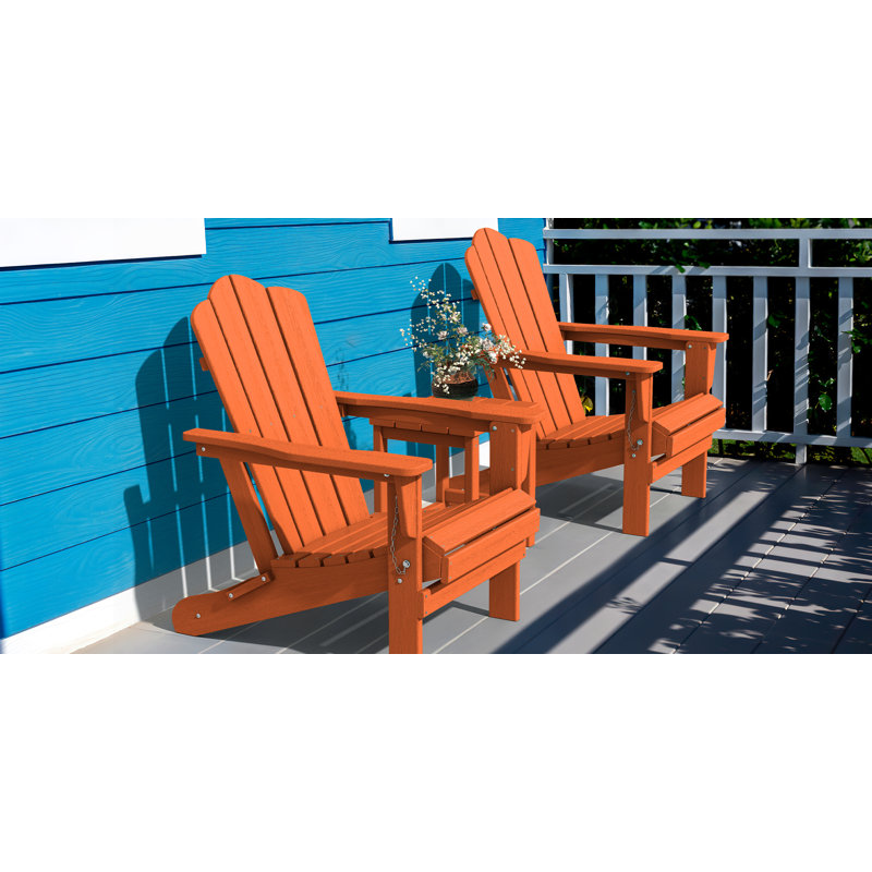 Chaise Adirondack pliante en plastique / résine Wolak, Orange