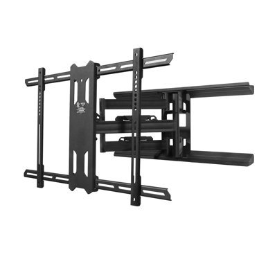 Support mural inclinable noir Kanto pour écrans de plus de 50 po avec tablettes, peut supporter jusqu'à 125 lb