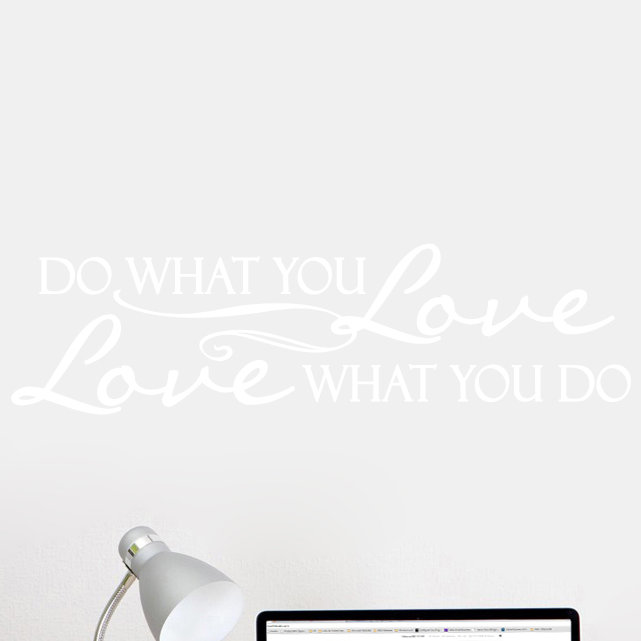 Décalcomanie murale love what you do, Blanc