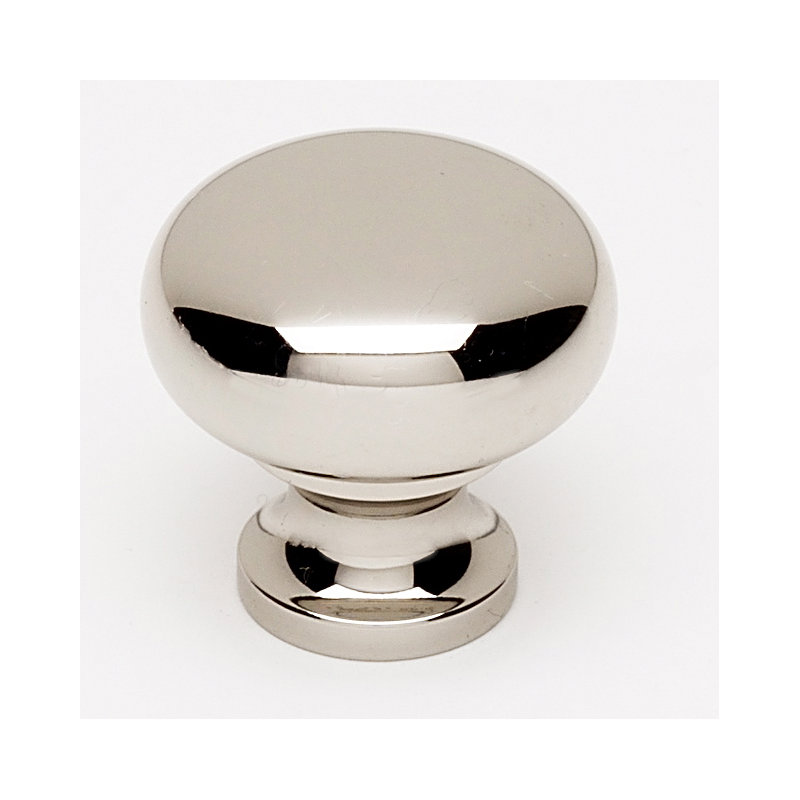 Mushroom Knob, Polished Nickel, 0.75" H x 0.75" W x 0.44" D