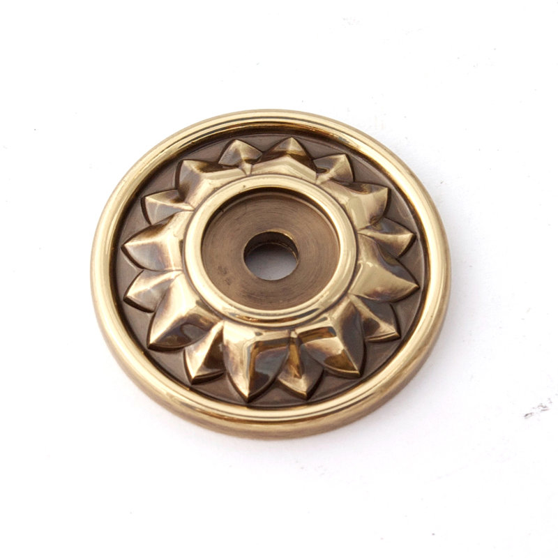 Fiore Brass Rose / Rosette, Polished Antique