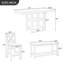 Ensemble de table de comptoir extensible en bois d'hévéa pour 6 avec rivets-1679852523