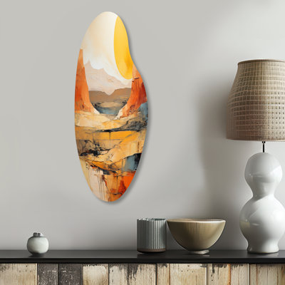 Marivell - Curved Canyon Metal Wall Art, Asymmetrical Metal Wall Sculpture Print