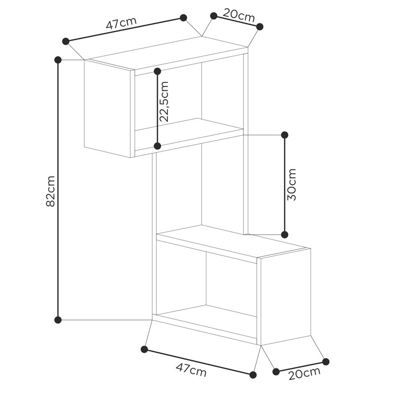 Arev Wall Mounted Corner Shelf, Anthracite