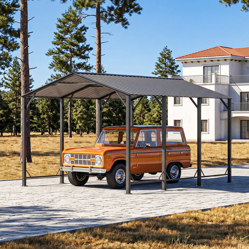 10 Ft. W X 15 Ft. D  Heavy Duty Carport With Galvanized Steel Roof, 10 Ft. W x 15 Ft. D