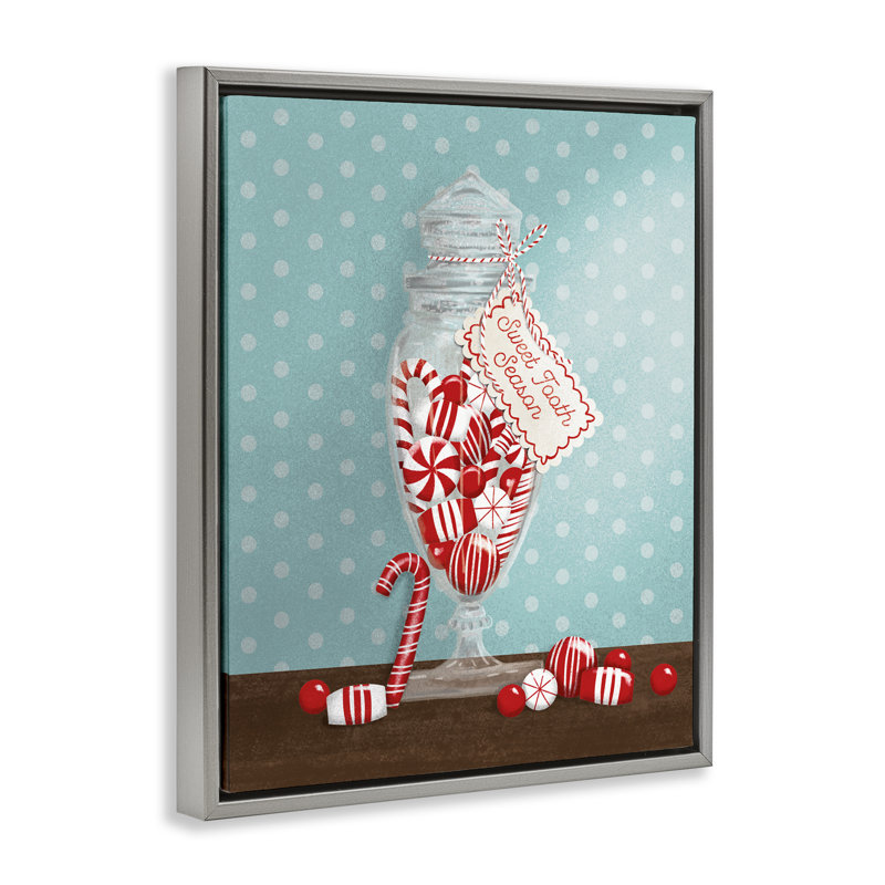 Cadre flottant Sweet Tooth Season, design par Jilly Jack Designs, H 31 po x l 25 po, Cadre flottant gris lustré
