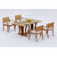 6 Seats 7 Pcs Grade-A Teak Wood Dining Set: Warwick Console Folding Rectangle Table And 6 Travota Stacking Arm Chairs #11TV1506-1730079682